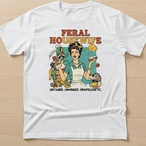 Feral Housewife Graphic Tee - White